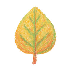Obraz premium PNG Colorful crayon leaf illustration.