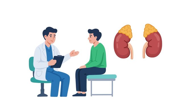 animation of doctor consultation for kidney disease diagnosis