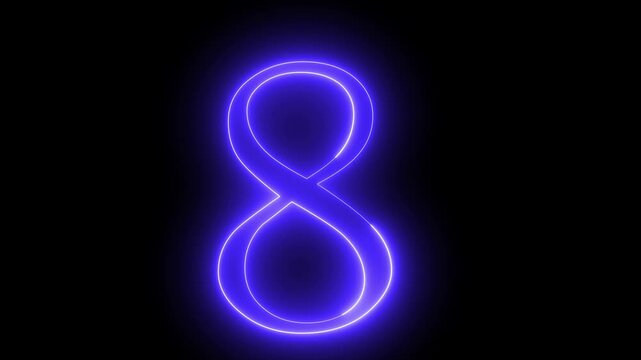 1 to 9 neon tax 4k video animation typography, text, font, display, graphic, 