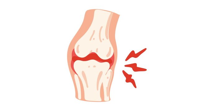 animation of painful knee joint inflammation