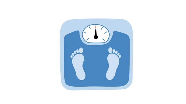 animation of body weight scale obesity concept