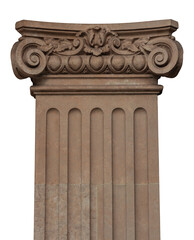 Elements of architectural decorations of buildings, columns and capitals, gypsum moldings, wall textures and patterns. On the streets in Catalonia, public places. © Kozlik_mozlik