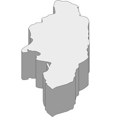 3D map dimension - continent North America country Jamaica © badrpost