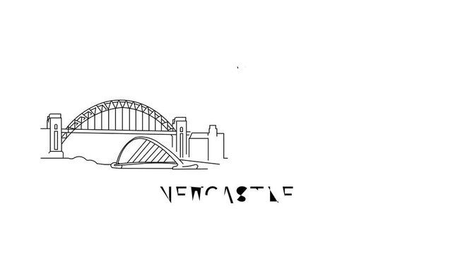 Minimalist outline of Newcastle's skyline