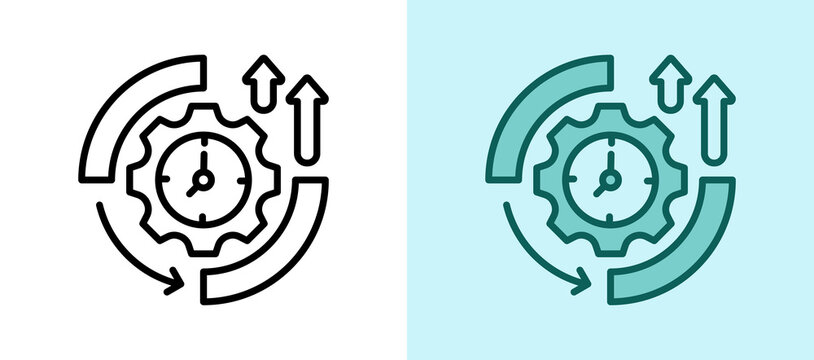 Time Utilization whiteblue icon