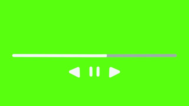 Animated Video Player Interface Overlay on Green Screen Background 