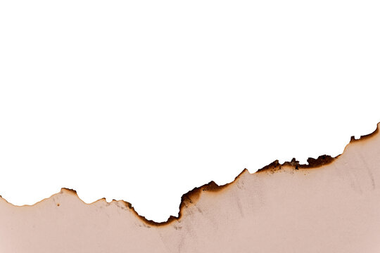 Old Burnt Paper Bottom Edge Border with Grunge Charred Texture