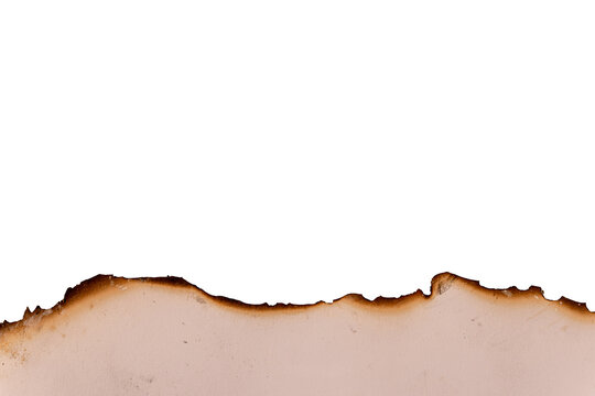 Vintage Burnt Paper Border Bottom with Light Brown Scorched Edge