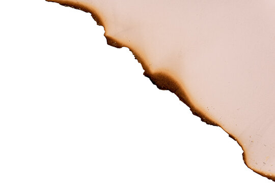 Burnt Vintage Paper Corner Border Diagonal with Dark Charred Edge