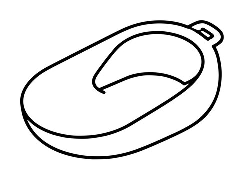 Hand drawn outline vector icon of a medical bedpan for hospital and nursing care use, isolated on white background