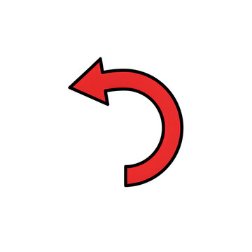 Red curved arrow icon pointing to the left