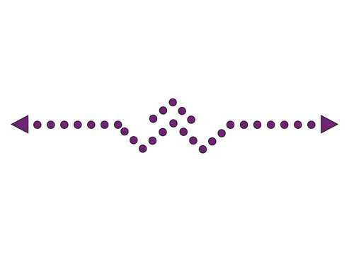 Purple dotted arrow line with a zig zag pattern for navigation and design elements