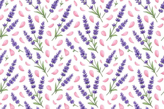 Lavender floral seamless pattern background