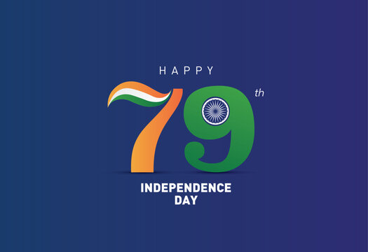 Happy 79th Independence day of India concept vector Illustration design.	