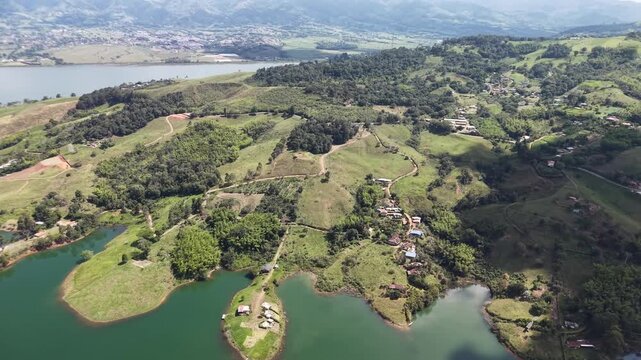 Stunning aerial landscape of Lake Calima
