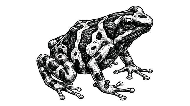 Detailed illustration of a spotted frog.