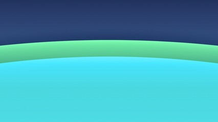 Obraz premium Abstract Curved Wave Background in Dark Navy, Green and Light Cyan Gradient