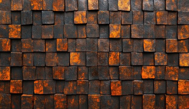 A background of rusted metal texture with dark brown and orange tones, creating an industrial atmosphere for design projects.