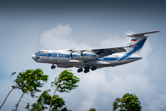 SEMARANG, INDONESIA - MARCH 23: An Ilyushin II-76 aircraft lands at Semarang.