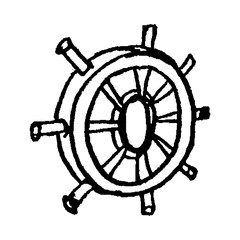 pencil sketch on transparent background - ship wheel © Marcella