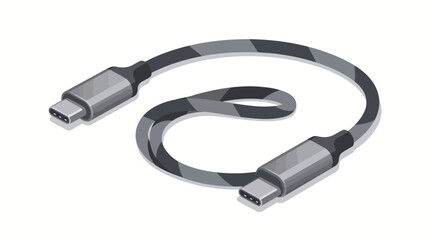 Fototapeta premium High-speed data and power delivery cable in a detailed isometric vector illustration, showcasing its modern universal connectivity for various electronic gadgets and devices