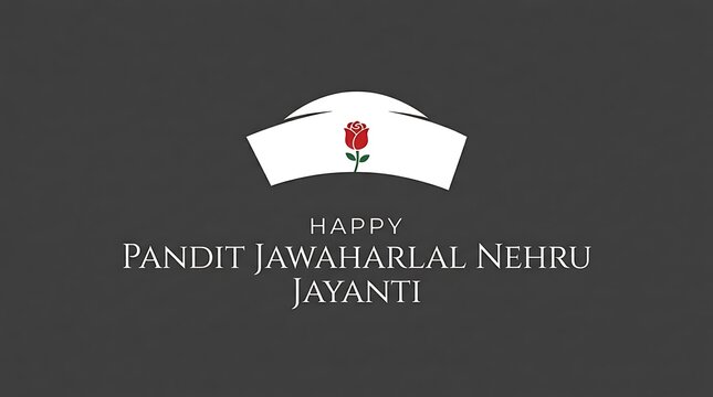 Pandit jawaharlal nehru jayanti greeting with nurse cap and rose, jawaharlal
