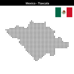Fototapeta premium Map of Mexico region Tlaxcala in medium size dots