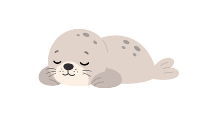 Cute sleeping seal cartoon isolated on white background © icon_art
