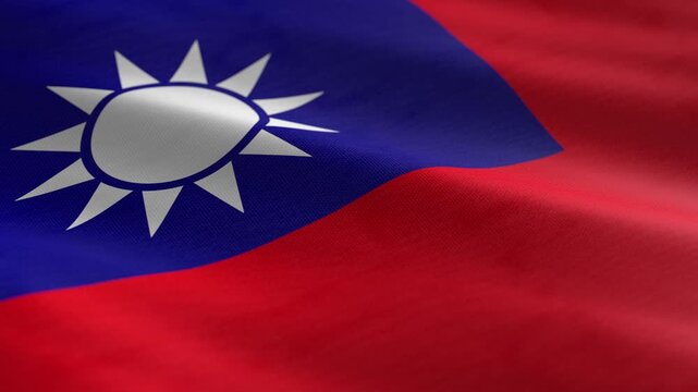 Taiwan - waving flag loop
