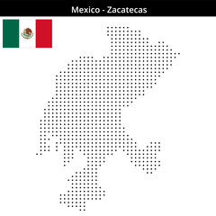 Obraz premium Map of Mexico region Zacatecas in small size square dots