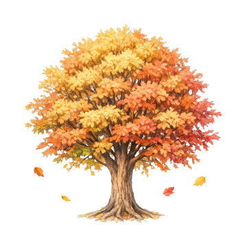 PNG Vibrant autumn tree illustration
