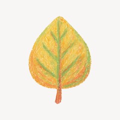 Obraz premium Colorful crayon leaf illustration.