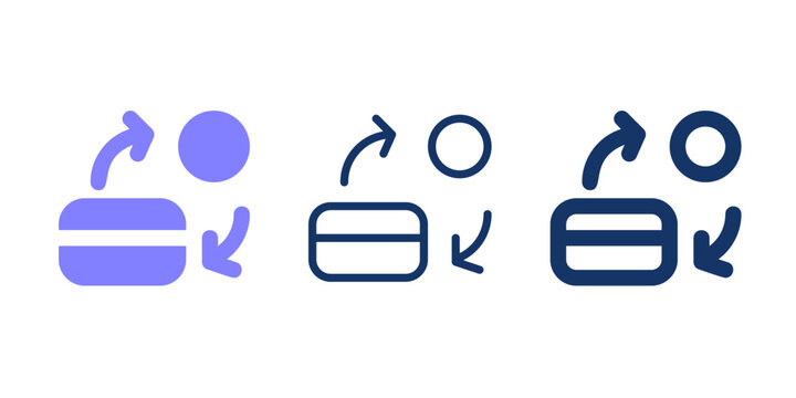 Exchange money line icon. Transfer money solid vector icon.