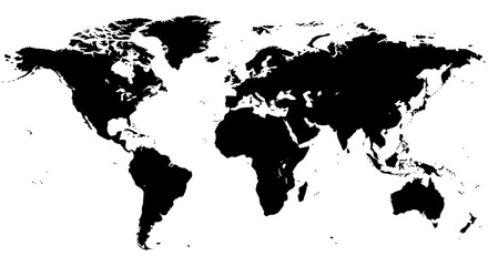 World map silhouette against a white background geographical representation africa © MDRASEL