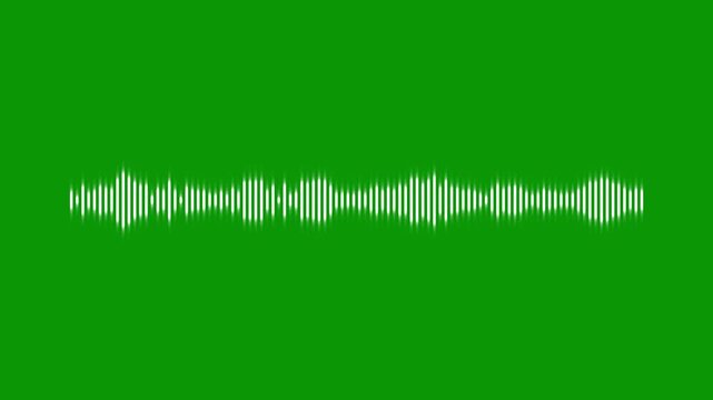 White line audio wave visualizer on green screen background, podcast sound frequency spectrum animation, voice recording signal lines, music rhythm equalizer overlay video  4k