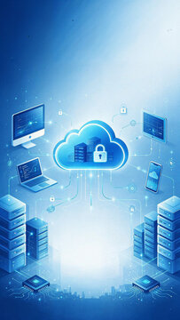 Cloud Security and Data Protection Network Illustration