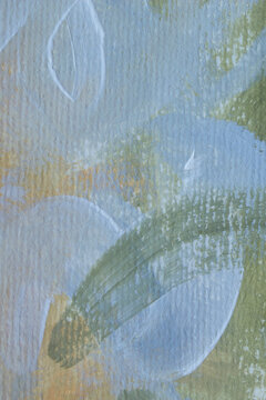 Elegant abstract painted background featuring layered blue, green and muted gold brush strokes with rich tactile texture. Ideal for luxury branding, editorial design, packaging, wall art and creative 