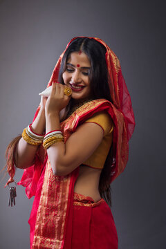 Potrait of a Bengali Married Woman with Cronch