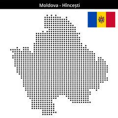 Obraz premium Map of Moldova region Hîncești in medium size dots
