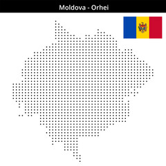 Fototapeta premium Map of Moldova region Orhei in small size dots