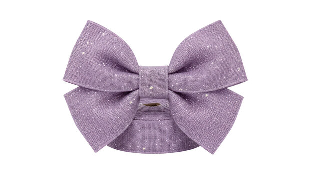 Purple bow tie close-up, textured polka dot fabric accessory isolated on white, formal fashion detail for weddings