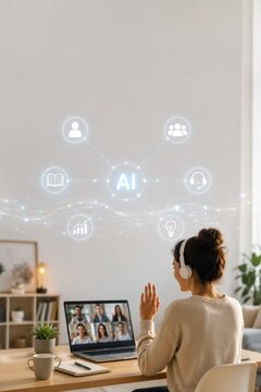 Remote Employee Joining AI Supported Onboarding Video Call