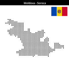 Obraz premium Map of Moldova region Soroca in medium size dots