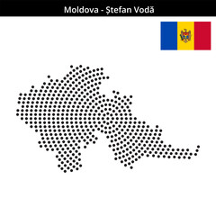 Fototapeta premium Map of Moldova region Ștefan-Vodă in concentric medium dots