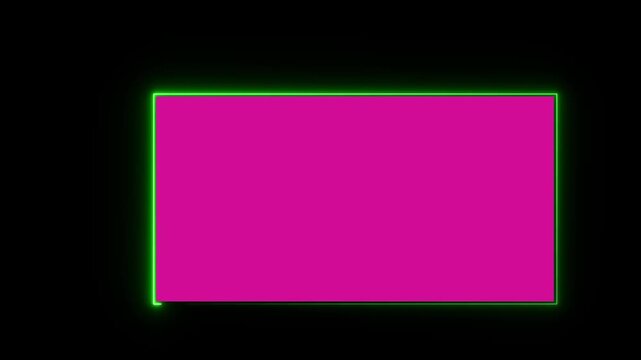 4k Abstract seamless looped background rectangular ultraviolet glowing neon text box, popular animation for logo or text design. abstract glowing neon rectangle frame animation background 4k
