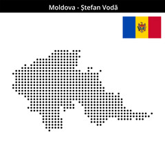 Fototapeta premium Map of Moldova region Ștefan-Vodă in medium size dots