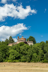 Obraz premium Rotonda di Montesiepi and hermitage building, Chiusdino, Tuscany