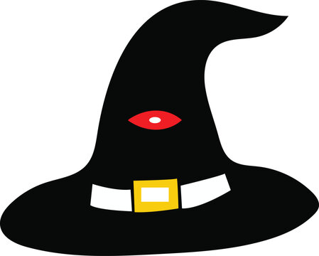 Halloween Witch Hat Vector Illustration Isolated on White Background