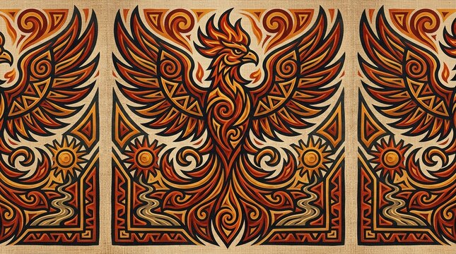 Tribal phoenix illustration