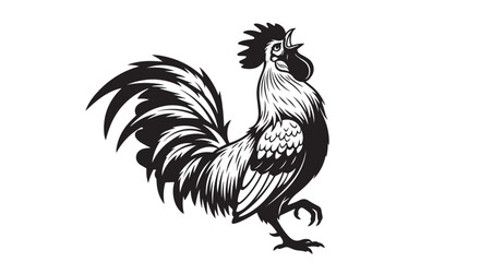 Rooster Crowing Mascot Logo Vector for Farm and Agriculture Branding © creations sanddollar